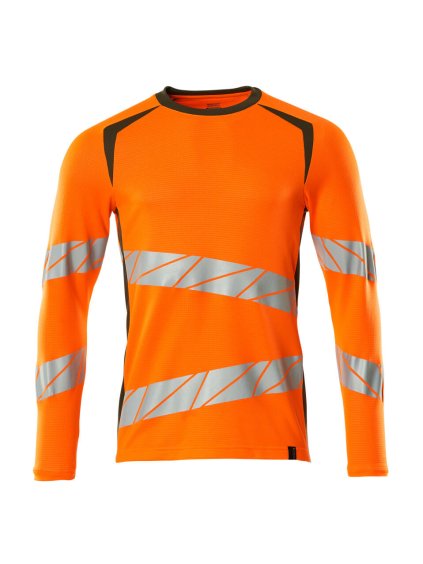 Triko s dlouhým rukávem Hi-vis oranžová/mechově zelená (Velikost XL)