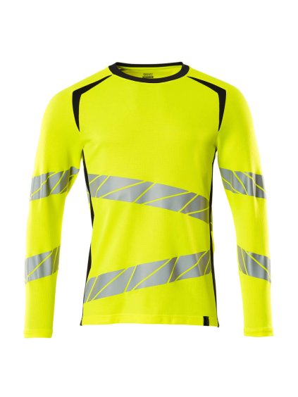 Triko s dlouhým rukávem Hi-vis žlutá/černo modrá (Velikost XL)