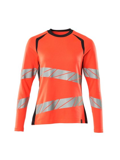 Triko s dlouhým rukávem Hi-vis červená/černá modrá (Velikost XS)