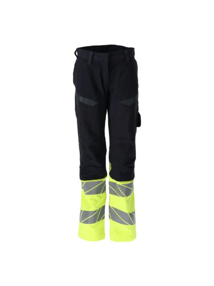 Kalhoty s kolenními kapsami Černá modrá/hi-vis žlutá (Velikost 45)