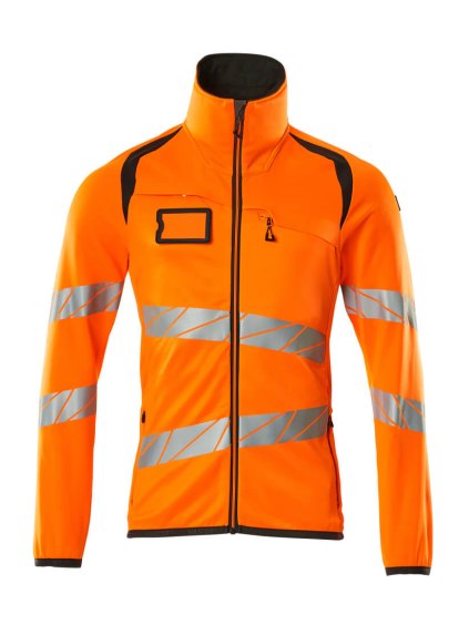 Fleecová mikina na zip Hi-vis oranžová/tmavě antracitová (Velikost XL)