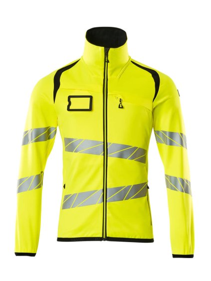 Fleecová mikina na zip Hi-vis žlutá/černá (Velikost XL)