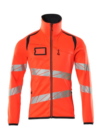 Fleecová mikina na zip Hi-vis červená/černá modrá (Velikost XL)