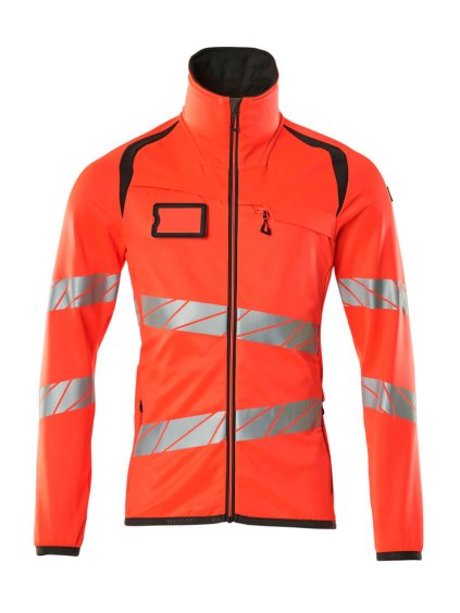 Fleecová mikina na zip Hi-vis červená/tmavě antracitová (Velikost XL)