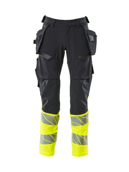 Kalhoty se závěsnými kapsami Černá modrá/hi-vis žlutá (Velikost 68)