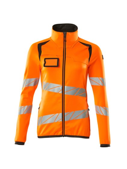 Fleecová mikina na zip Hi-vis oranžová/tmavě antracitová (Velikost XS)