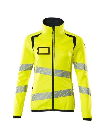 Fleecová mikina na zip Hi-vis žlutá/černo modrá (Velikost XS)