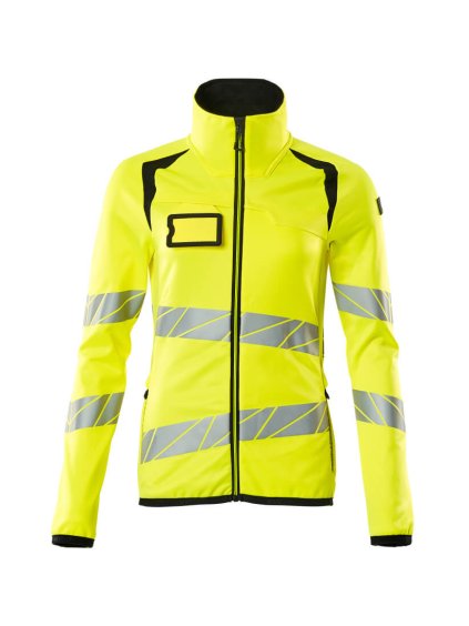 Fleecová mikina na zip Hi-vis žlutá/černá (Velikost XS)