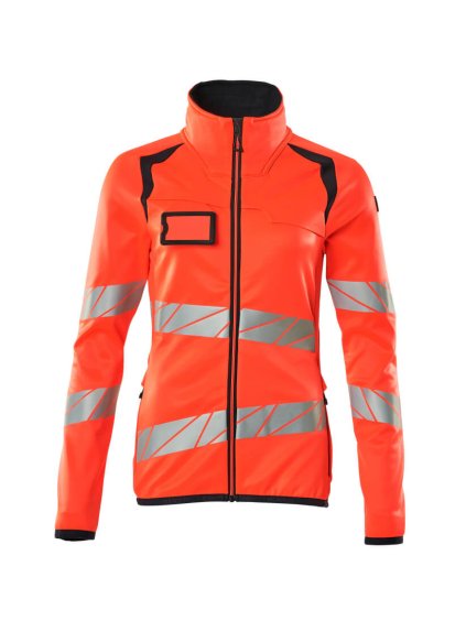 Fleecová mikina na zip Hi-vis červená/černá modrá (Velikost XS)