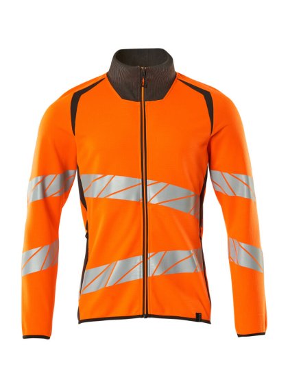 Mikina se zipem Hi-vis oranžová/tmavě antracitová (Velikost XS)
