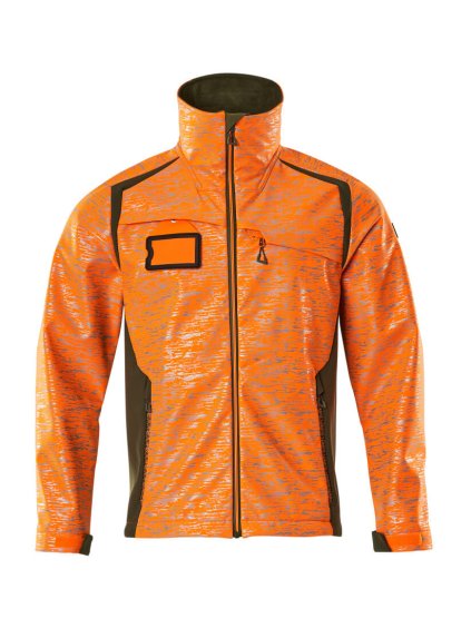 Softshell bunda Hi-vis oranžová/mechově zelená (Velikost XL)