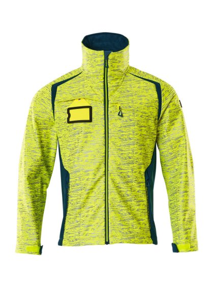Softshell bunda Hi-vis žlutá/tmavě petrolejová (Velikost XL)