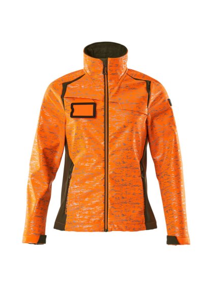 Softshell bunda Hi-vis oranžová/mechově zelená (Velikost XS)