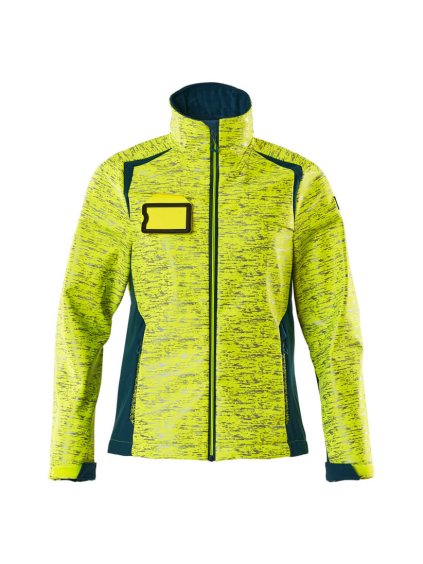 Softshell bunda Hi-vis žlutá/tmavě petrolejová (Velikost XS)