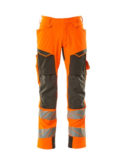 Kalhoty s kolenními kapsami Hi-vis oranžová/tmavě antracitová (Velikost 68)