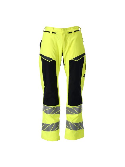 Kalhoty s kolenními kapsami Hi-vis žlutá/černo modrá (Velikost 68)