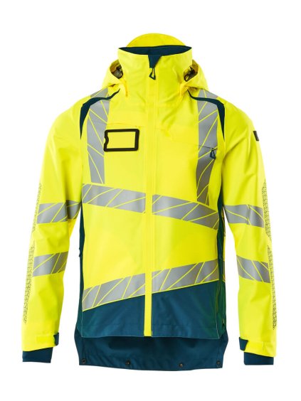 Hardshell bunda Hi-vis žlutá/tmavě petrolejová (Velikost XL)