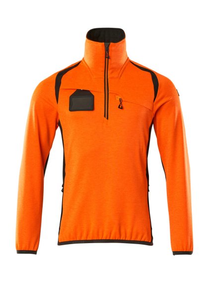 Fleecová mikina s krátkým zipem Hi-vis oranžová/tmavě antracitová (Velikost XL)