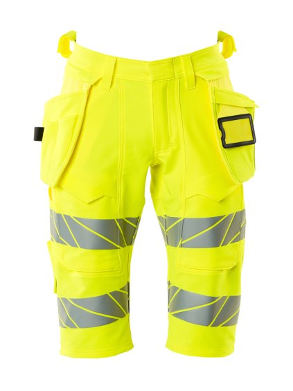Dlouhé šortky se závěsnými kapsami Hi-vis žlutá (Velikost 68)
