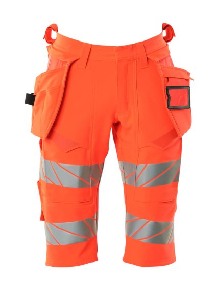 Dlouhé šortky se závěsnými kapsami Hi-vis červená (Velikost 68)