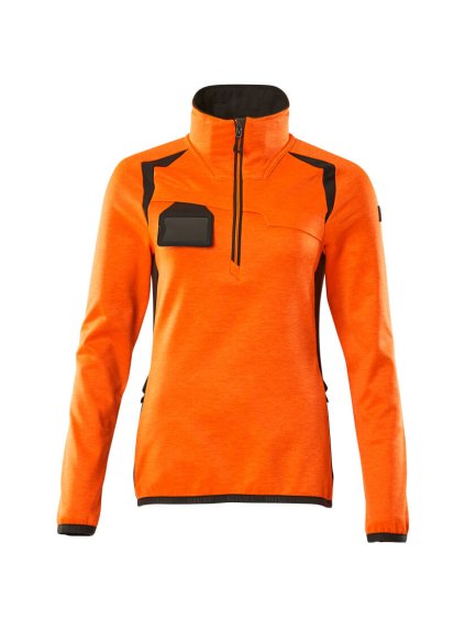 Fleecová mikina s krátkým zipem Hi-vis oranžová/tmavě antracitová (Velikost XS)