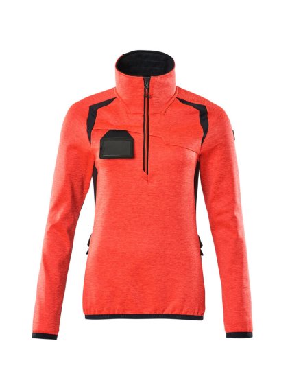 Fleecová mikina s krátkým zipem Hi-vis červená/černá modrá (Velikost XS)