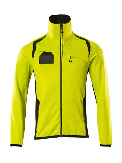 Fleecová mikina na zip Hi-vis žlutá/černá (Velikost XL)