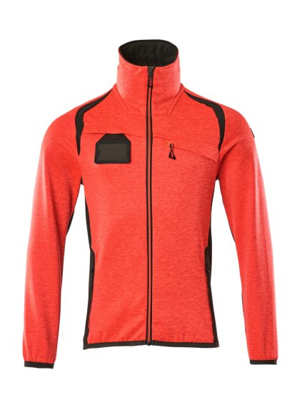 Fleecová mikina na zip Hi-vis červená/tmavě antracitová (Velikost XL)