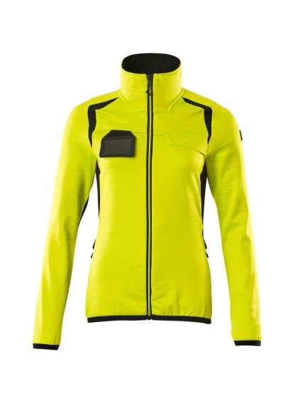 Fleecová mikina na zip Hi-vis žlutá/černá (Velikost XS)