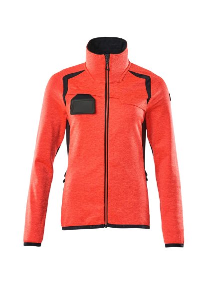 Fleecová mikina na zip Hi-vis červená/černá modrá (Velikost XS)