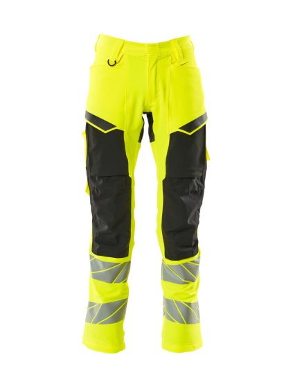 Kalhoty s kolenními kapsami Hi-vis žlutá/černá (Velikost 68)