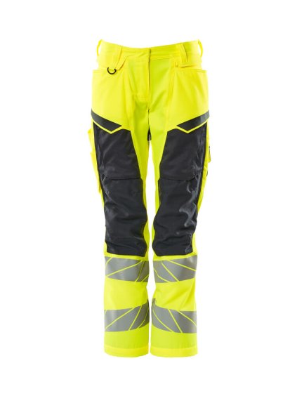 Kalhoty s kolenními kapsami Hi-vis žlutá/černo modrá (Velikost 45)