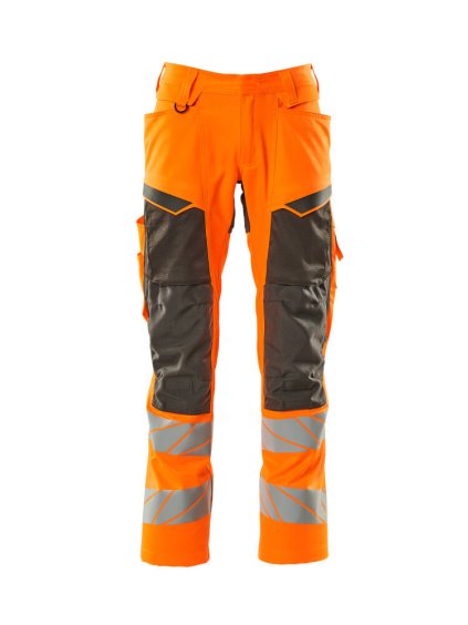Kalhoty s kolenními kapsami Hi-vis oranžová/tmavě antracitová (Velikost 43)