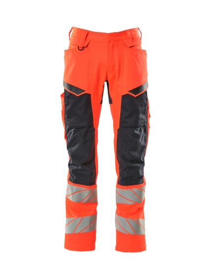 Kalhoty s kolenními kapsami Hi-vis červená/černá modrá (Velikost 68)