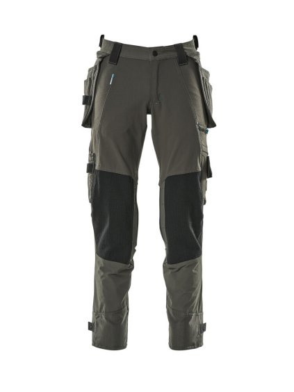 Kalhoty se závěsnými kapsami Tmavě antracitová (Velikost 62)