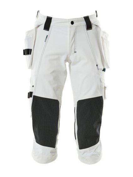 Tříčtvrteční kalhoty se závěsnými kapsami Bílá (Velikost 68)