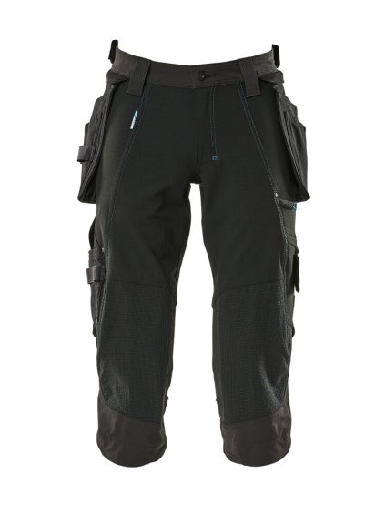 Tříčtvrteční kalhoty se závěsnými kapsami Černá (Velikost 68)