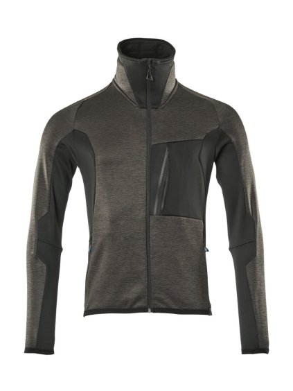 Fleecová mikina na zip Tmavě antracitová/černá (Velikost XS)