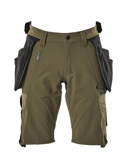 Šortky s kapsami na zavěšení Mechově zelená (Velikost 68)