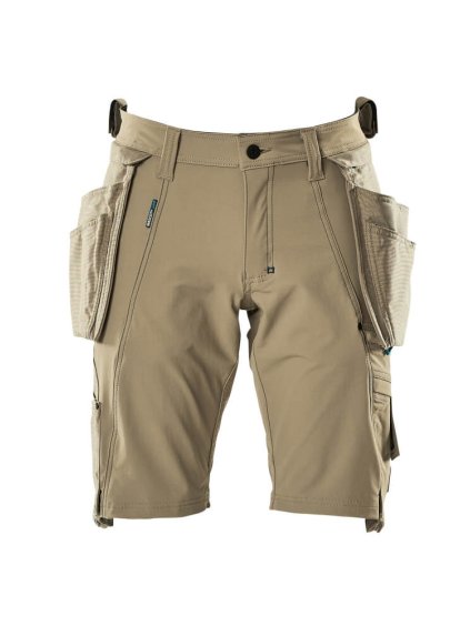 Šortky s kapsami na zavěšení Světlá khaki (Velikost 68)