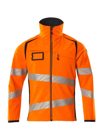 Softshell bunda Hi-vis oranžová/černo modrá (Velikost XL)