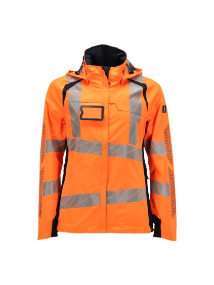 Hardshell bunda Hi-vis oranžová/černo modrá (Velikost XS)