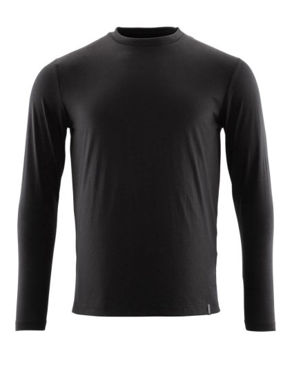 Triko s dlouhým rukávem Plně černá (Velikost XS)