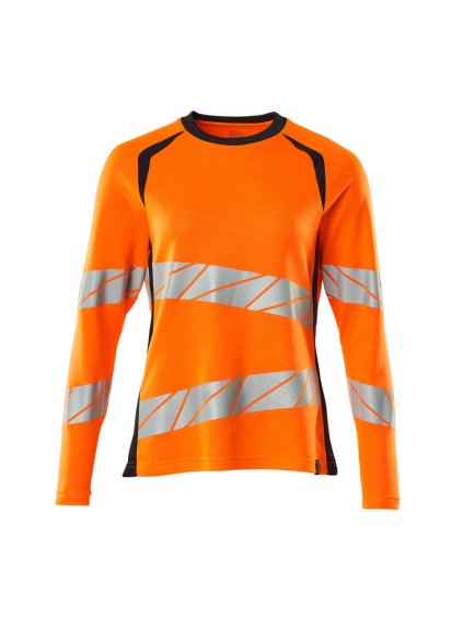 Triko s dlouhým rukávem Hi-vis oranžová/černo modrá (Velikost XS)