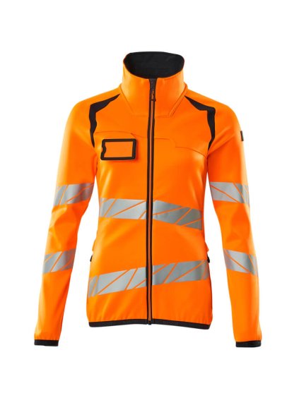 Fleecová mikina na zip Hi-vis oranžová/černo modrá (Velikost XS)