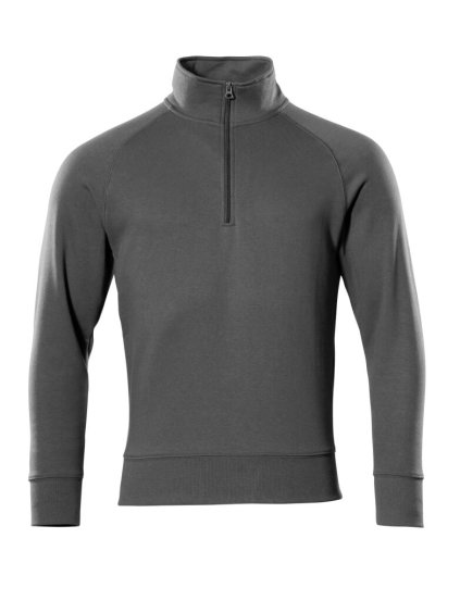Mikina s krátkým zipem Tmavě antracitová (Velikost XS)