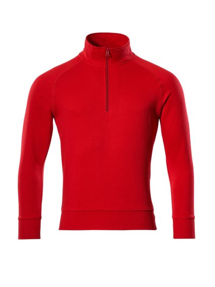 Mikina s krátkým zipem Dopravní červená (Velikost XS)