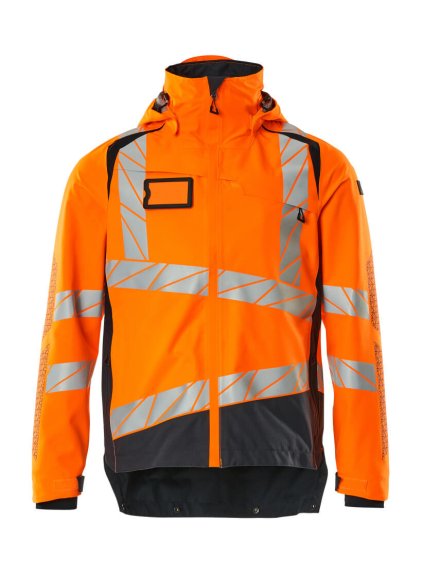 Hardshell bunda Hi-vis oranžová/černo modrá (Velikost XL)