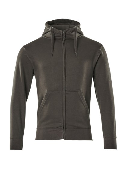 Mikina s kapucí na zip Tmavě antracitová (Velikost XS)