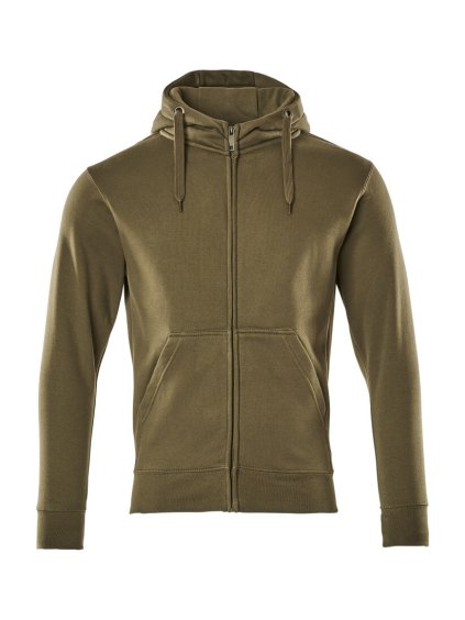 Mikina s kapucí na zip Mechově zelená (Velikost 3XL)